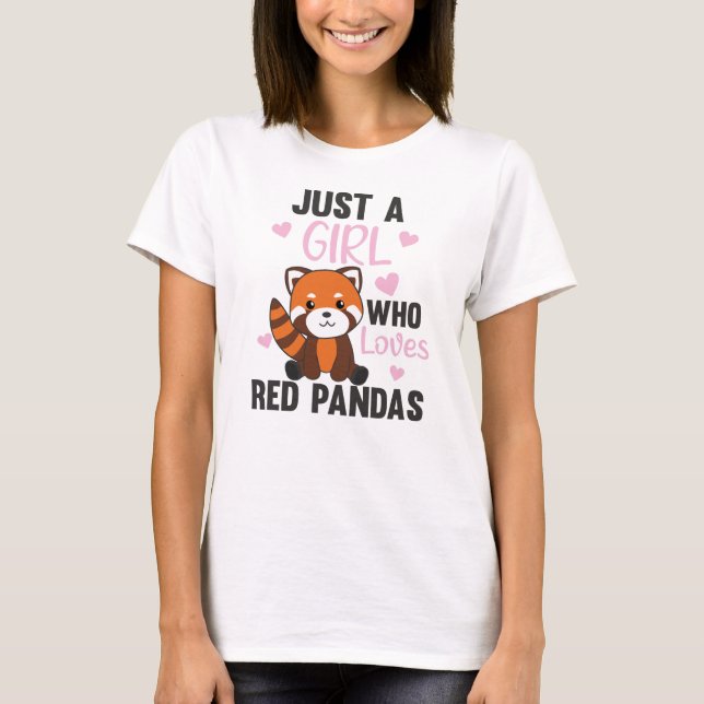 Red Pandas Girl Liebe Red Panda Kawaii Niedlicher  T-Shirt (Vorderseite)