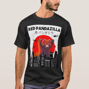 Red Pandazilla Japanisch Sun Parody Red Panda T-Shirt