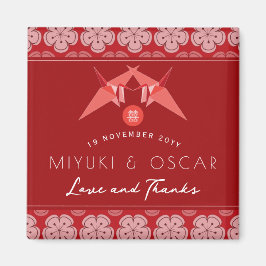 Red Paper Cranes Sakura Asia Wedding Party Gefalle Magnet