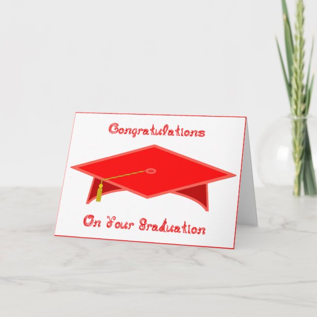 Red Paper Hat oder Card-Printable Graduierungspack Karte (Vorderseite)