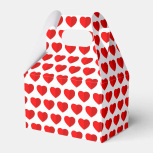 Red Paper Hearts Muster White Geschenkschachtel
