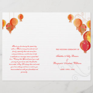 Red Paper Lanterns White Wedding Bi Falten Program