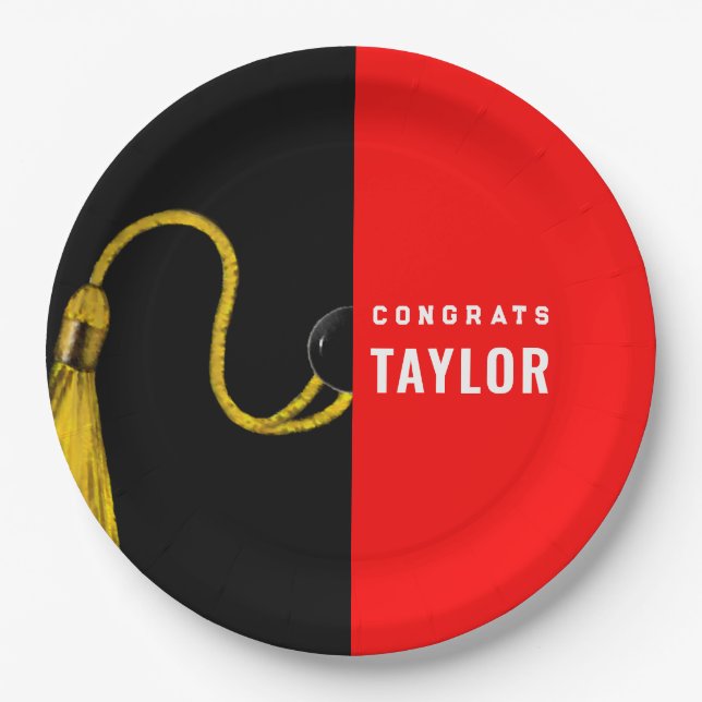 Red Paper-Teller der Graduierungspartei Pappteller (Vorderseite)