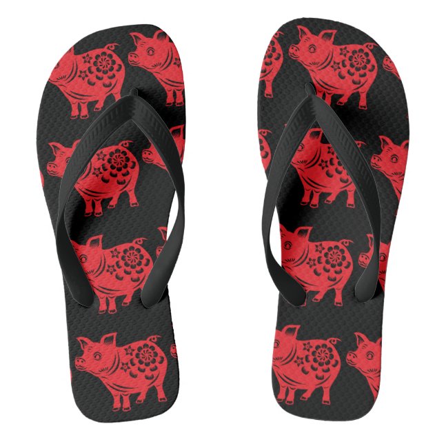 Red Papercut Men Dreh Flop Flip Flops (Fußbett)
