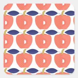 Red Paprika: Gewürze Inspiriert Nahtlos. Quadratischer Aufkleber