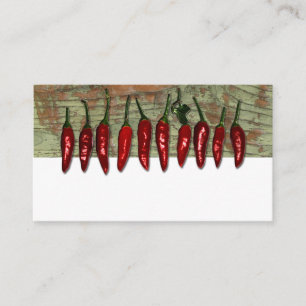 Red Paprikaschoten Mexican Wood Look Platzkarten