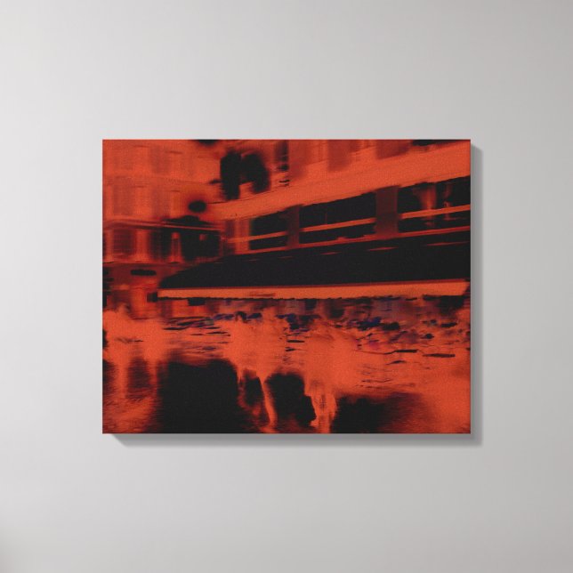 Red Paris Nacht. Coole verschwommene Bewegung Leinwanddruck (Vorderseite)