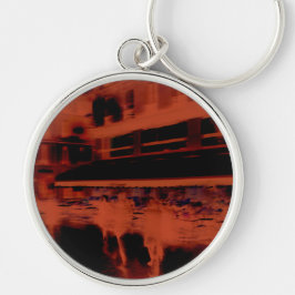 Red Paris Nacht. Coole verschwommene Bewegung Schlüsselanhänger