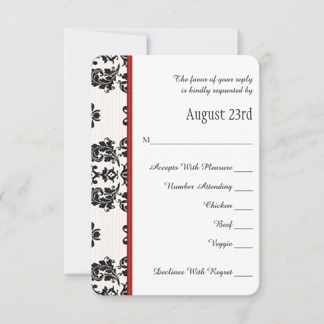 Red Parisian Eiffelturm UAWG Wedding Card RSVP Karte (Vorderseite)