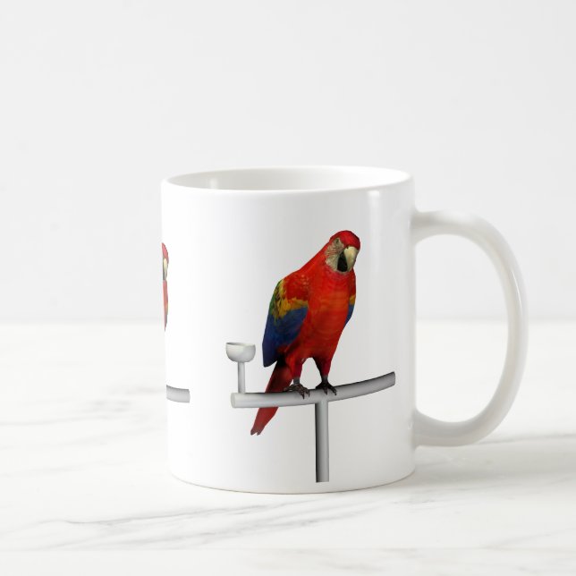 Red Parrot Scarlet Macaw Kaffeetasse (Rechts)