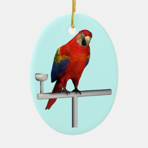 Red Parrot Scarlet Macaw Keramikornament
