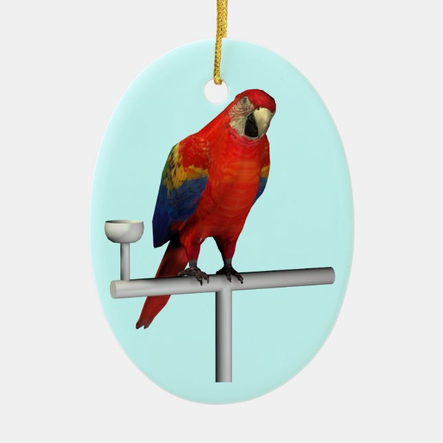 Red Parrot Scarlet Macaw Keramikornament (Vorne)