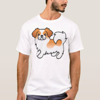 Red Parti Color Tibetan Spaniel Niedlicher Cartoon