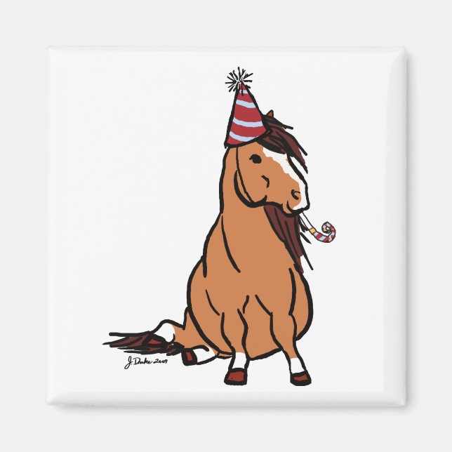 Red Party Pony Magnet (Vorne)