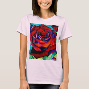 Red Passion Original rosa Watercolor Art T-Shirt