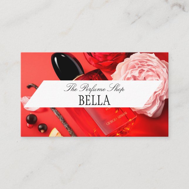 Red Passione Perfume Shop Business Card Visitenkarte (Vorderseite)