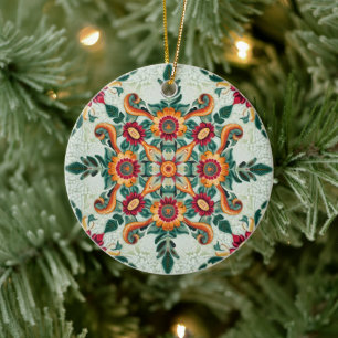 Red Patchwork Keramik Ornament