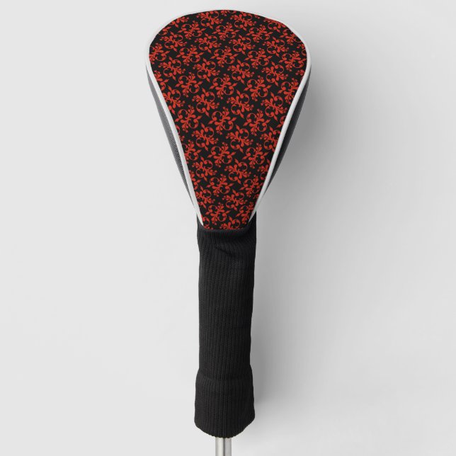 Red Pattern Golf Club Headcover – Stylish & Protec (Vorderseite)