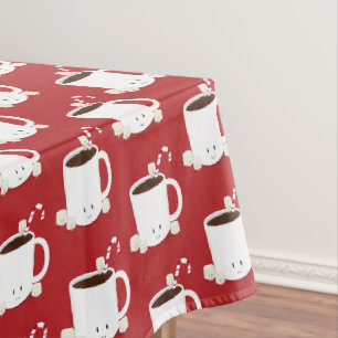 Red Pattern Heiße Schokolade Weihnachten Tischdecke