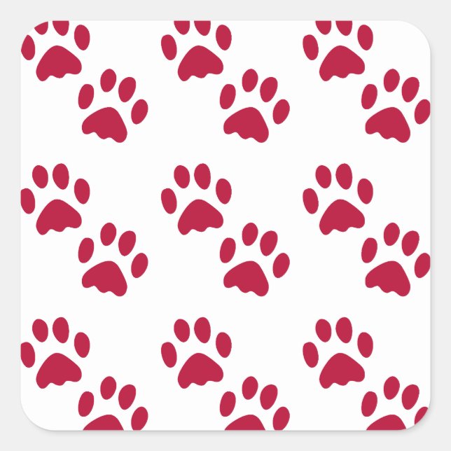 Red Paw Print Holiday Umschlag Aufkleber (Vorderseite)