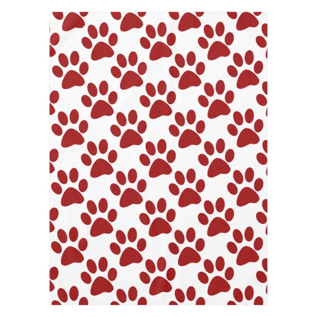 Red Paw Print Tischdecke (Vorderseite)