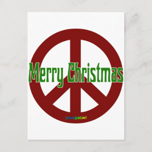 Red Peace Schild mit frohen Weihnachten