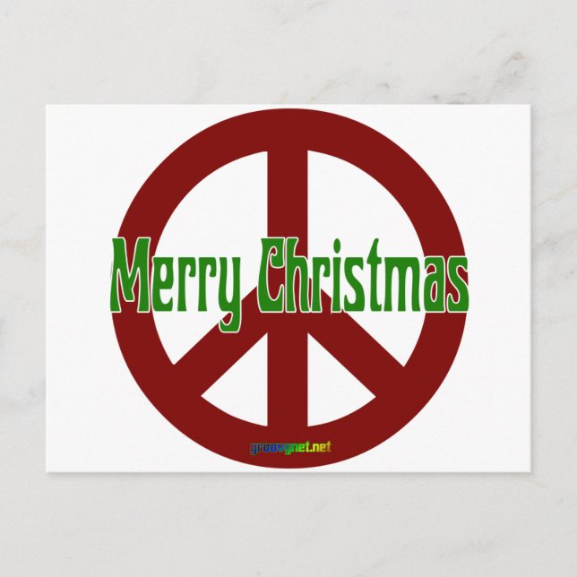 Red Peace Schild mit frohen Weihnachten (Vorderseite)
