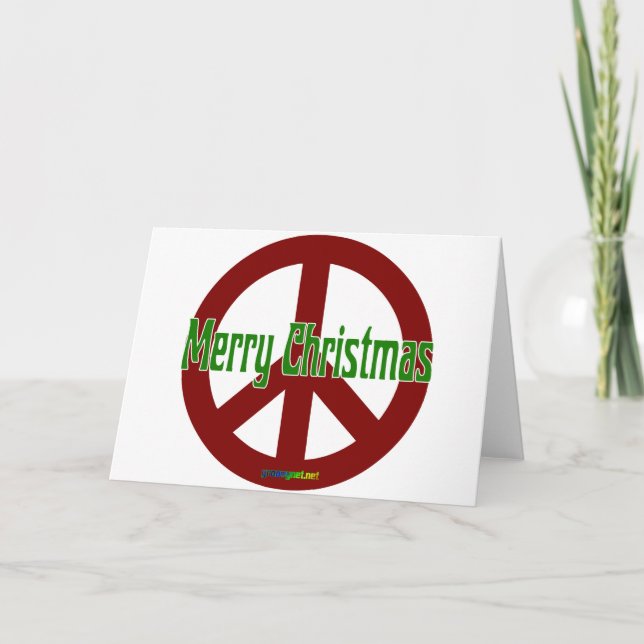 Red Peace Schild mit frohen Weihnachten (Vorderseite)