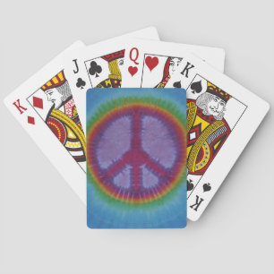 Red Peace Sign Tie Dye Playing Cards Spielkarten