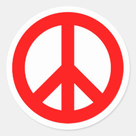 Red Peace Symbol Runder Aufkleber