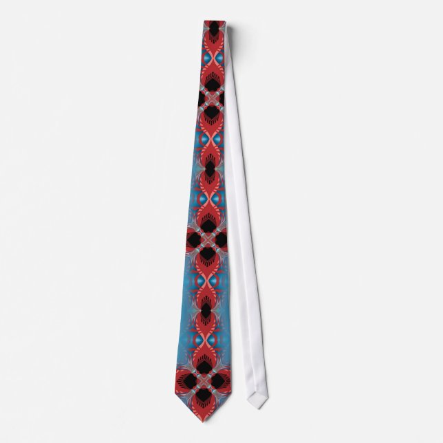 Red Peacock Art Neck Tie Krawatte (Vorderseite)