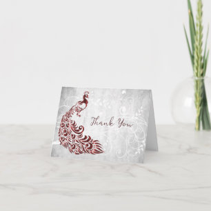Red Peacock Dankeschön Card Karte