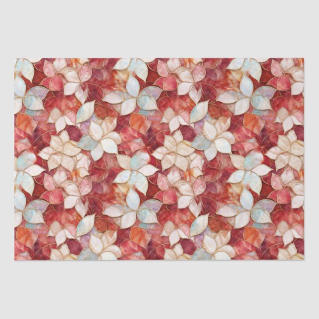 Red Pearl Peach Floral Seidenpapier (Vorderseite)