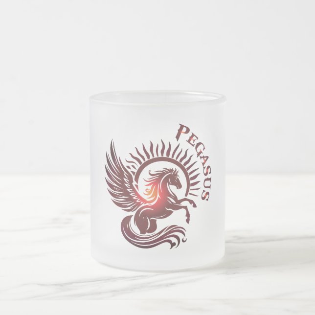 Red Pegasus2-Glass mug Mattglastasse (Mittel)
