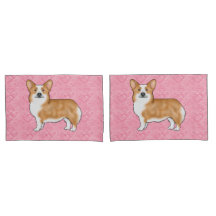 Red Pembroke Welsh Corgi Liebe Herz Muster Pink