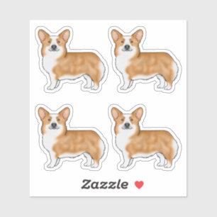 Red Pembroke Welsh Corgi Niedlich Cartoon Hunde Aufkleber