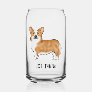 Red Pembroke Welsh Corgi Niedlicher Hund mit Indiv Dosenglas