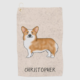 Red Pembroke Welsh Corgi Niedlicher Hund mit Indiv Golfhandtuch