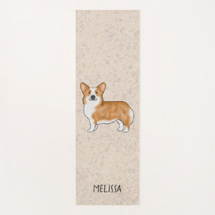 Red Pembroke Welsh Corgi Niedlicher Hund mit Indiv Yogamatte