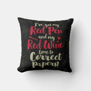 Red Pen Red Wine Kissen