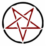 Red Pentagram Freistehende Fotoskulptur<br><div class="desc">Rotes Pentagramm für Fans von Hexerei und Okkult.</div>
