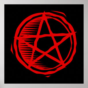 Red Pentagram Poster