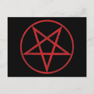 Red Pentagram Postkarte