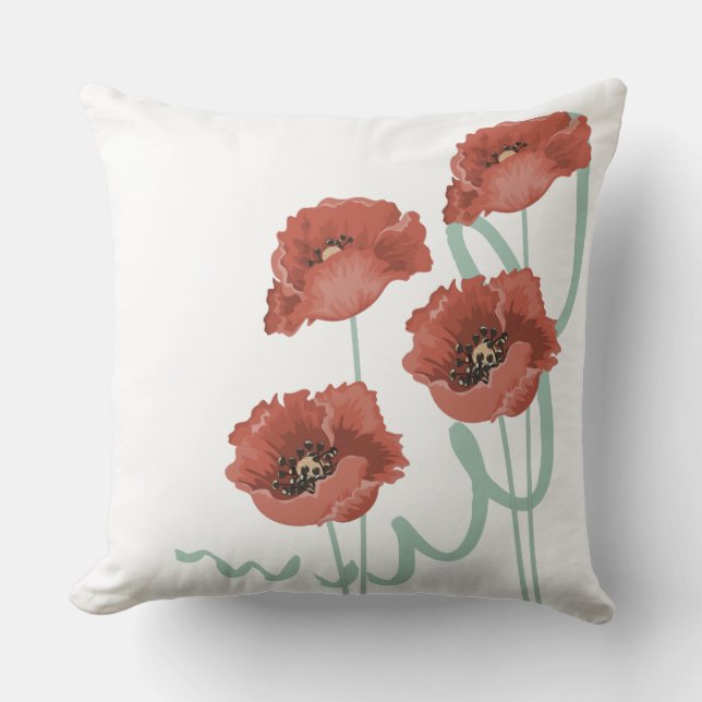 Red Peonies Pillow Kissen