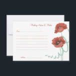 Red Peonies Wedding Advisory & Wish Cards Hinweiskarte<br><div class="desc">Einfache und elegante Red Peonies Wedding Ratschläge & Wünsche Karten für die Braut & Groom.</div>
