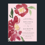 Red Peonies Weditation Blush Postkarte<br><div class="desc">Rote Peonies Hochzeitsrot</div>