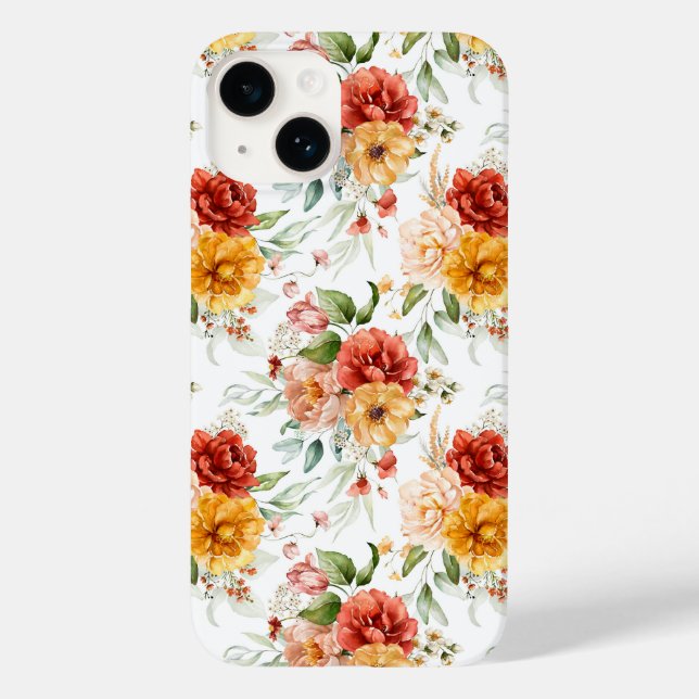 Red Peony Blume Bouquet Pattern Case-Mate iPhone Hülle (Rückseite)
