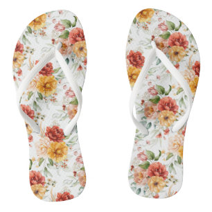 Red Peony Blume Bouquet Pattern Flip Flops
