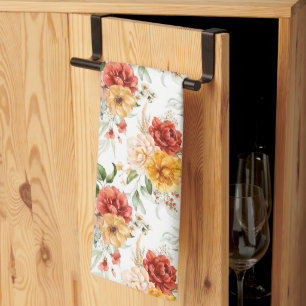 Red Peony Blume Bouquet Pattern Geschirrtuch