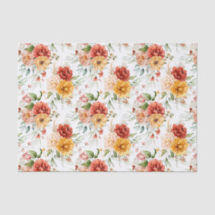 Red Peony Blume Bouquet Pattern Seidenpapier